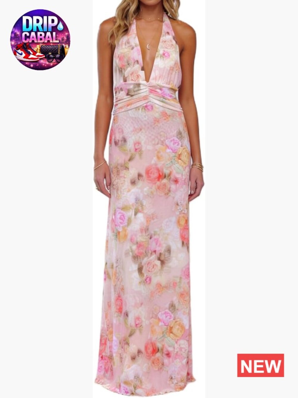 Boho Floral Print Spaghetti Strap Maxi Bodycon Dress Summer Backless Sundress